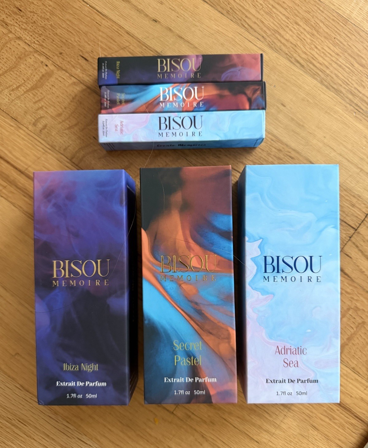 Bisou Memoire’s Secret Pastel Ibiza Night &Adriatic Sea EDP 50 mL & 10 mL (x3)