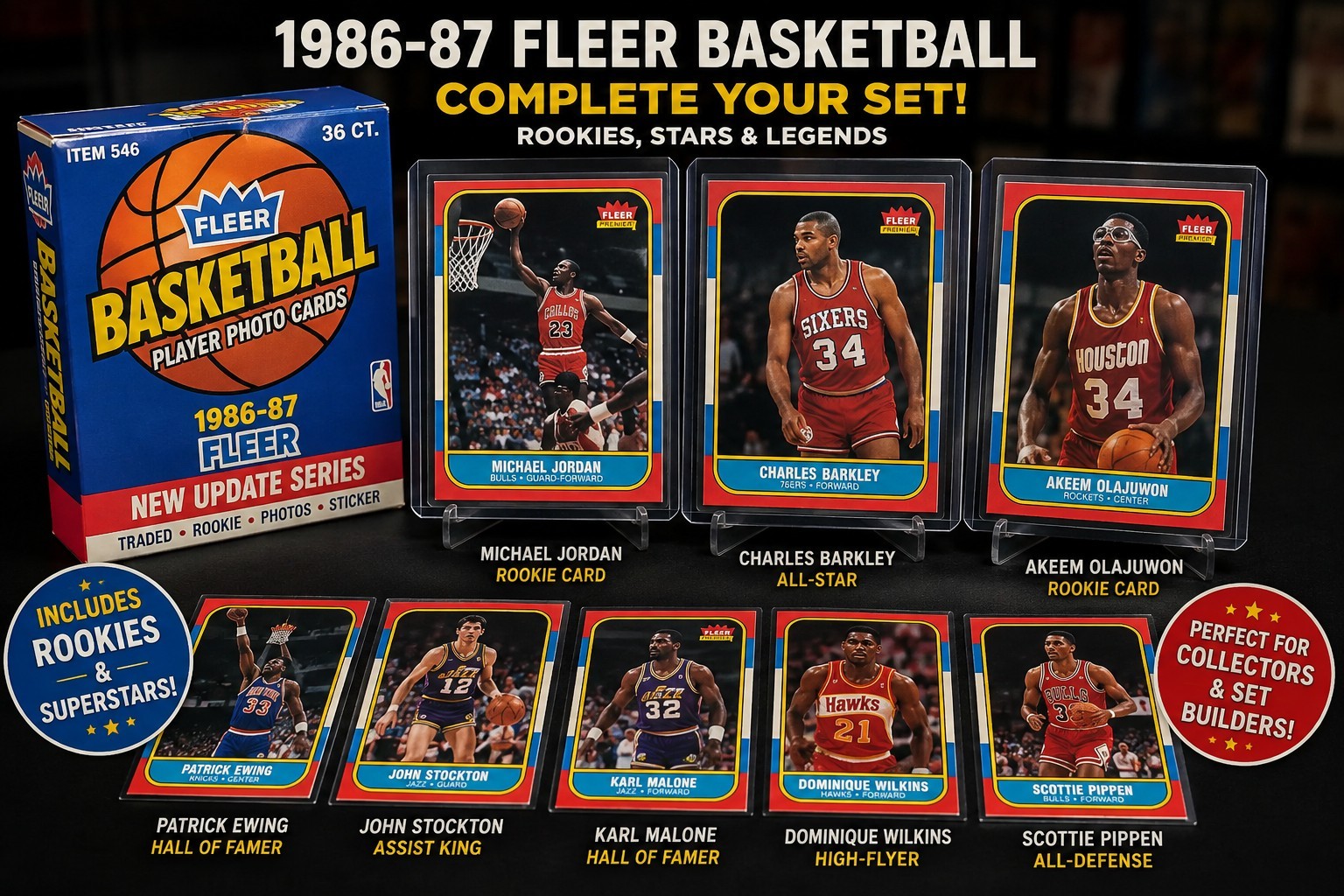 1986 - 87 FLEER BASKETBALL #1-132 + STICKERS  COMPLETE YOUR SET $1.99 SHIPPING