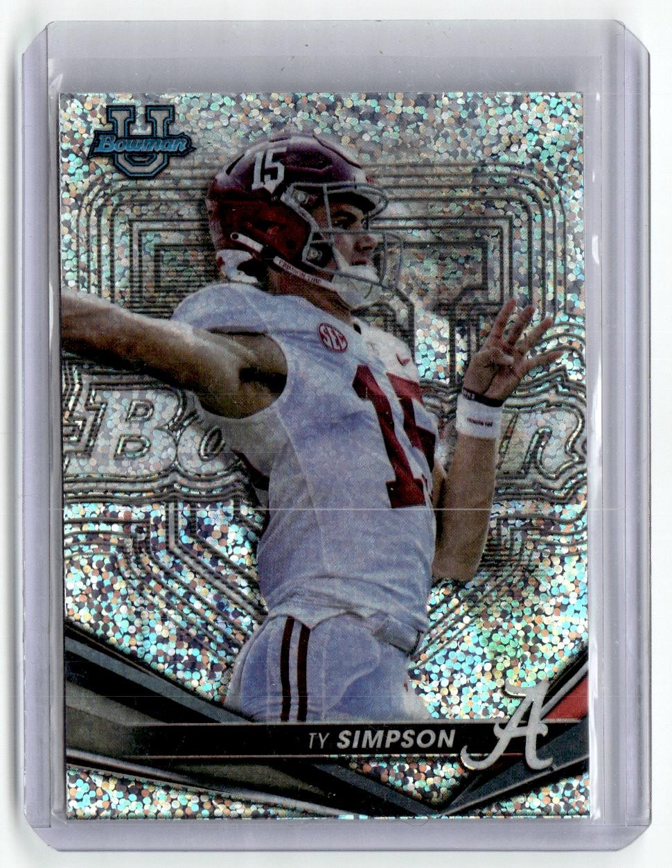 2022-23 Bowman\'s Best University #59 Ty Simpson Speckle Refractor