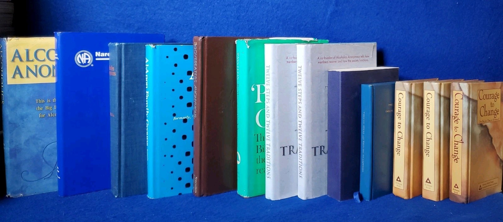 Lot of 13 AA Al-Anon NA Recovery Books Alcoholics Anonymous Hardcover Mixed