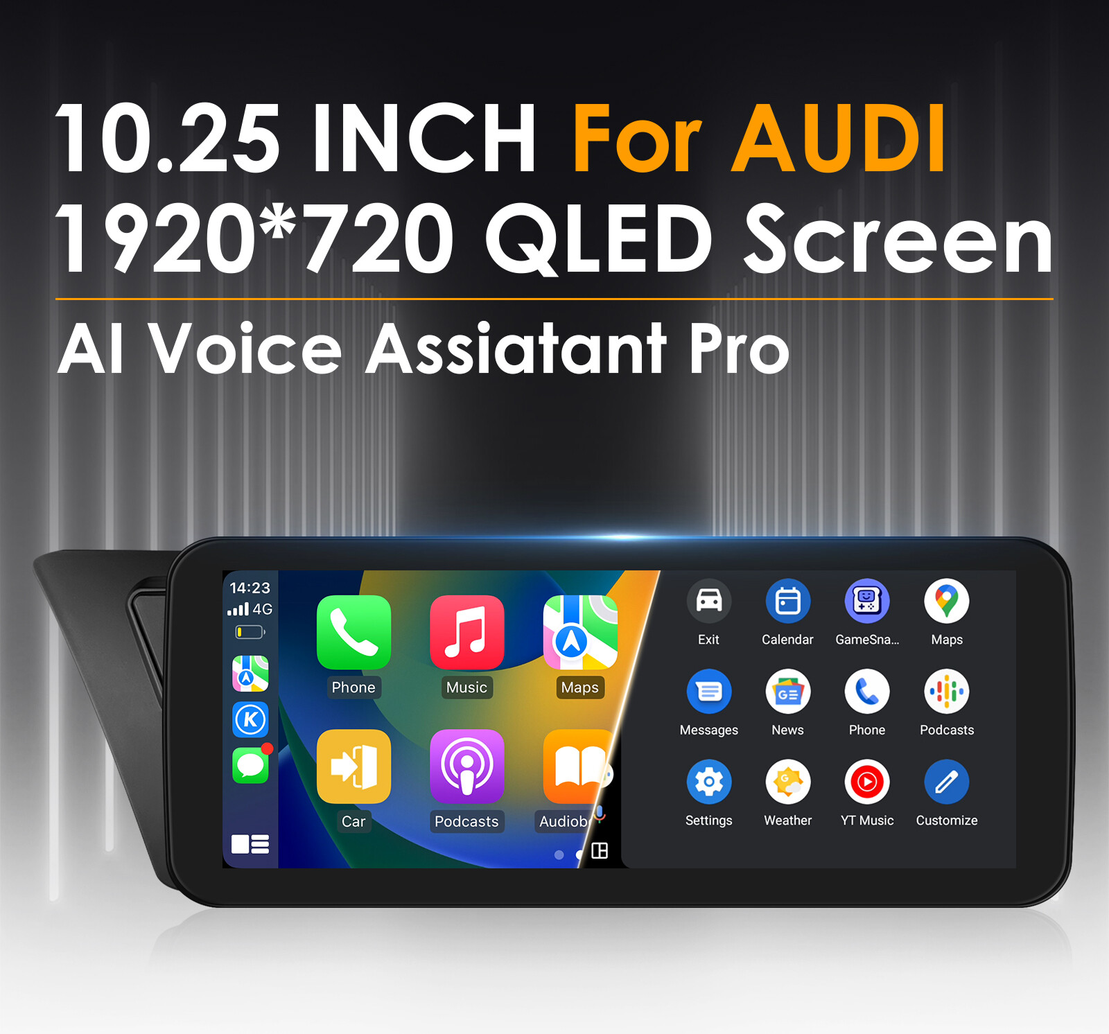 10.25 inch Android 13 CarPlay Stereo Radio 32G For Audi A4 A5 B8 S4 S5 2009-2016