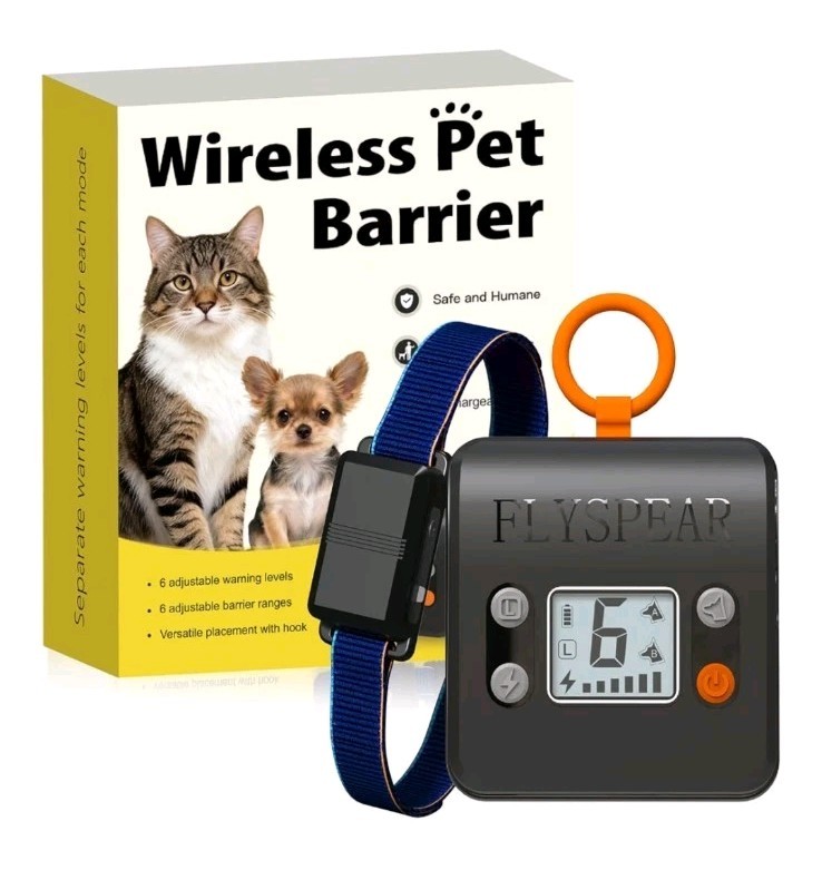 FLYSPEAR Wireless Cat Indoor Barrier 6 Adjustable Range Radius Safe Static Inten FLYSPEAR Wireless Cat Indoor Barrier 6 Adjustable Range Radius Safe Static Inten
