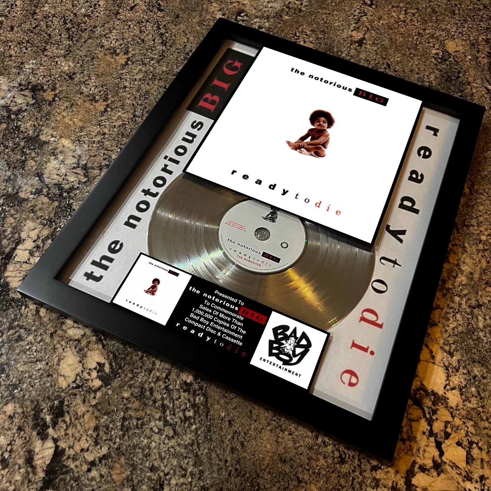 The Notorious BIG ( Ready To Die ) Platinum Music Award Vinyl LP Record CD