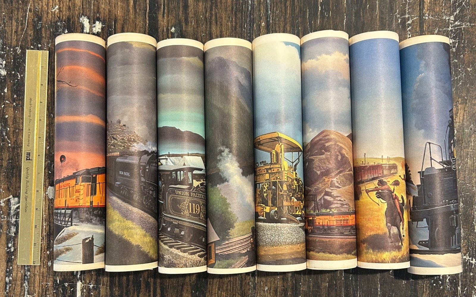 Rare 1950s Railroad Art Print Set Union Pacific Howard Fogg Old West Indians etc Rare 1950s Railroad Art Print Set Union Pacific Howard Fogg Old West Indians etc