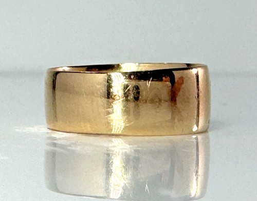 Antique 9k Yellow Gold Smooth Plain Wedding Band Sz 6.5 7mm