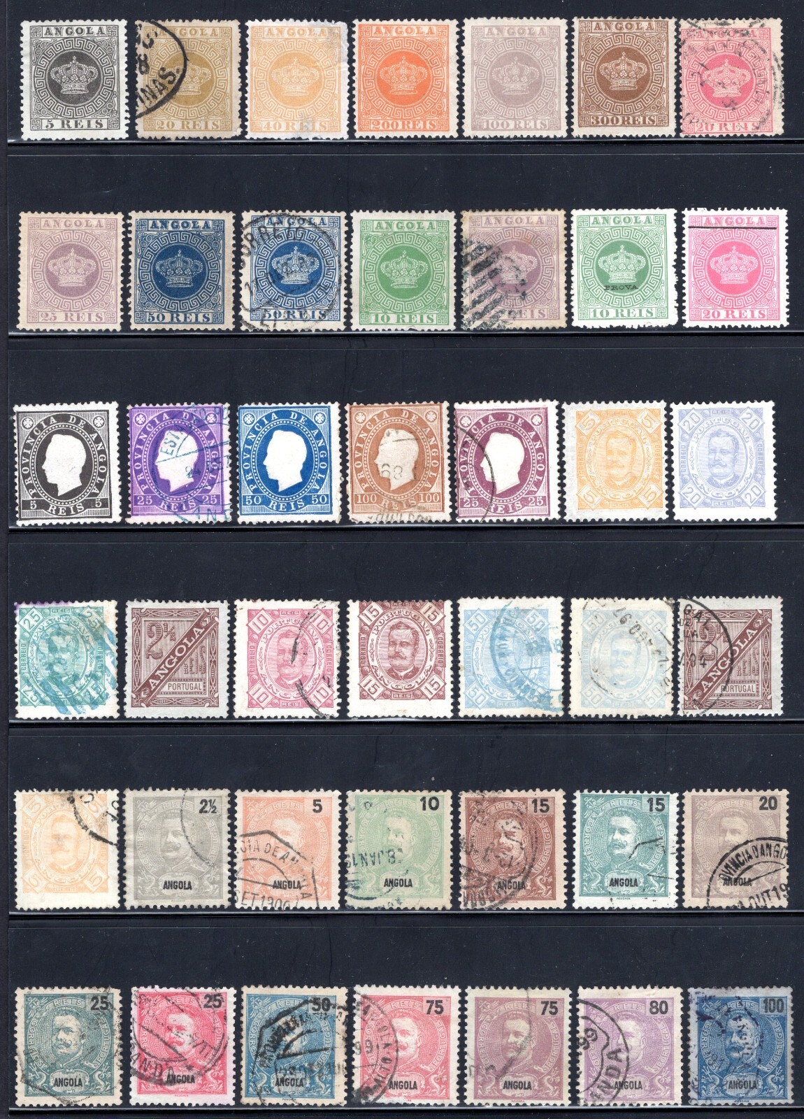 PORTUGAL COLONIES ANGOLA 1875-1952 COLLECTION OF 200+ STAMPS MINT & USED