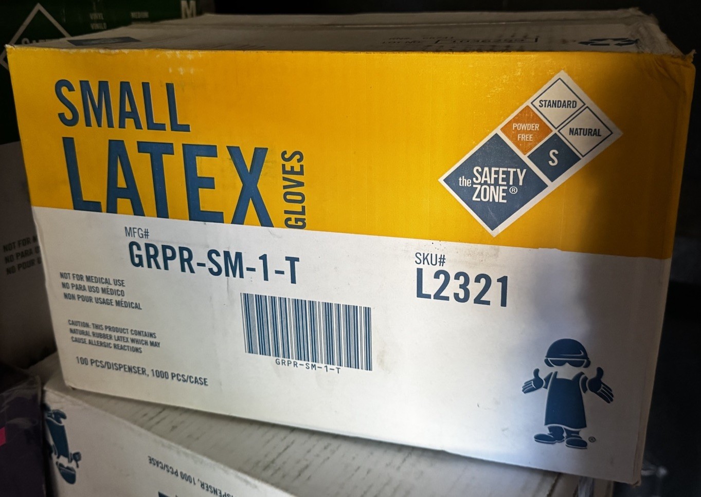 1000ct Case Of Small Natural White latex gloves 10 Boxes Of 100