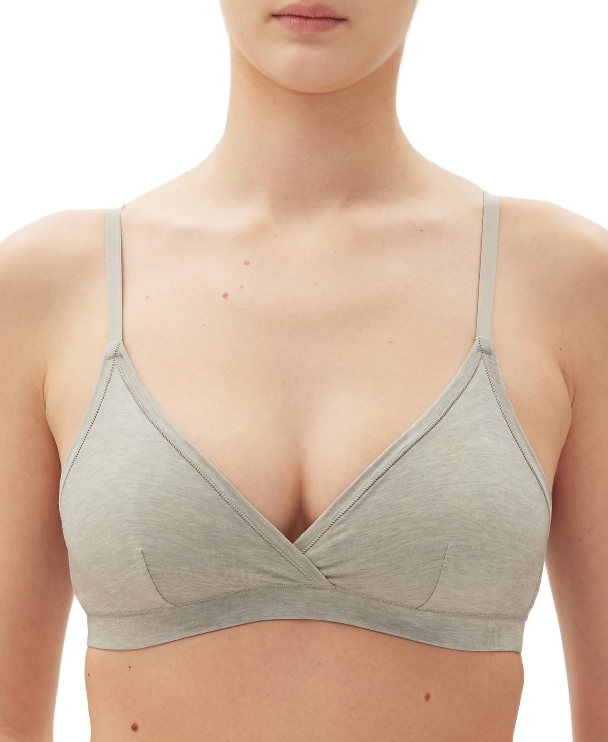GapBody Breathe Full Coverage Bralette Women\'s L Light Heather Grey Adjustable
