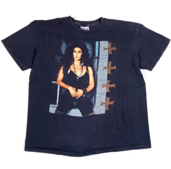 Vintage 1989 Cher Heart of Stone black short sleee t-shirt S-5XL