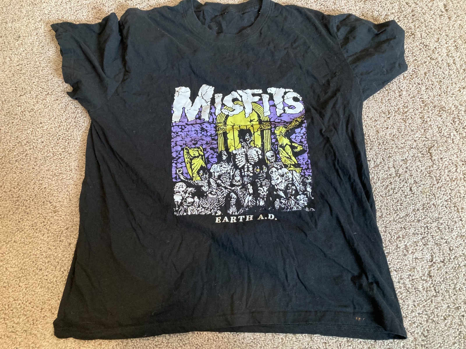 Vintage 80s Misfits Earth A.D. T Shirt Single Stitch Punk Danzig Rare XL