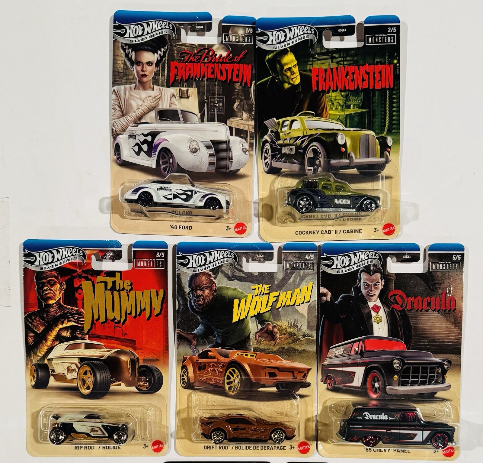 2026 Hot Wheels Silver Series UNIVERSAL MONSTERS Set of 5 With Dracula Chase 2026 Hot Wheels Silver Series UNIVERSAL MONSTERS Set of 5 With Dracula Chase