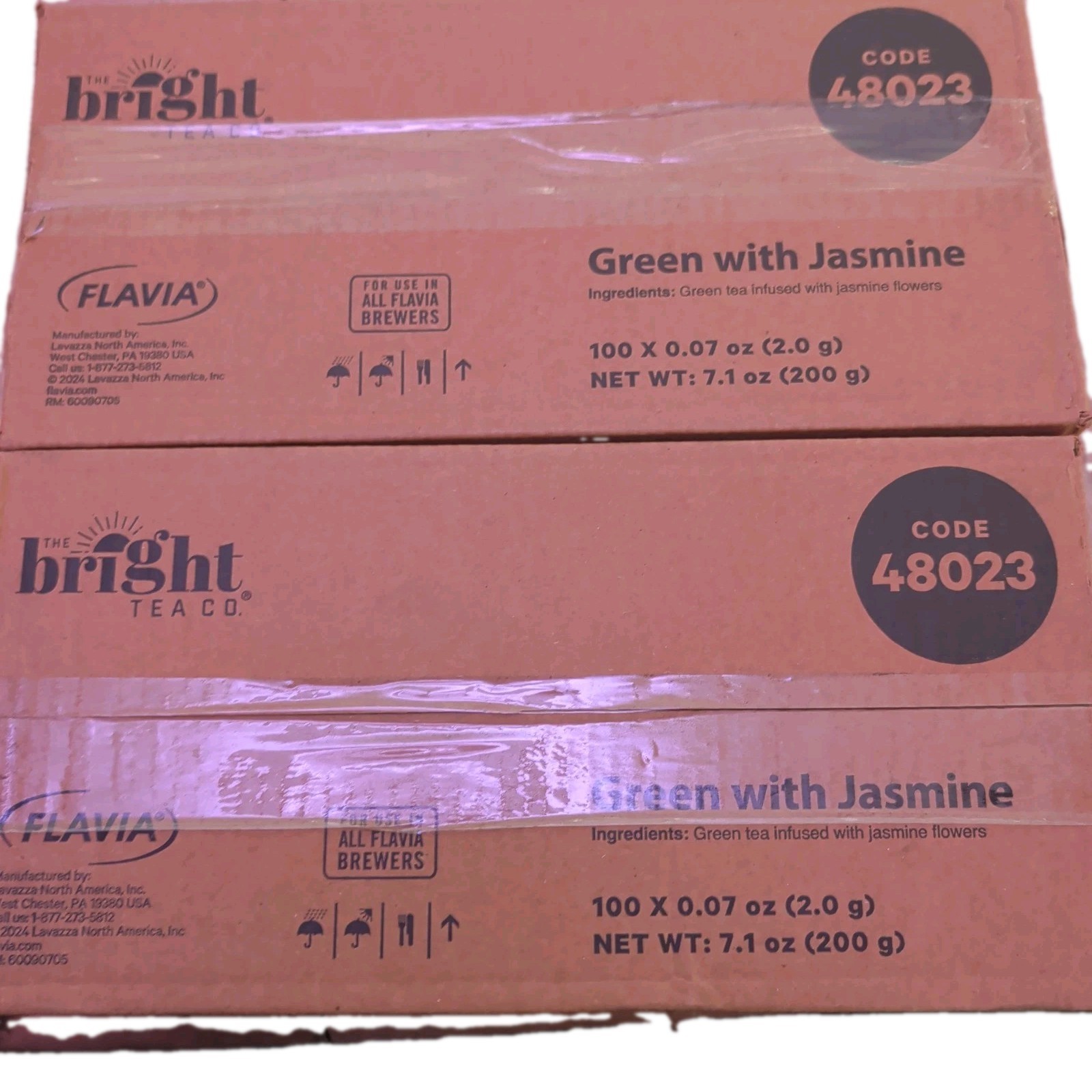 2 Cartons 200 Packs Flavia The Bright Tea Co. Green W/Jasmine Freshpack Bb 12-26