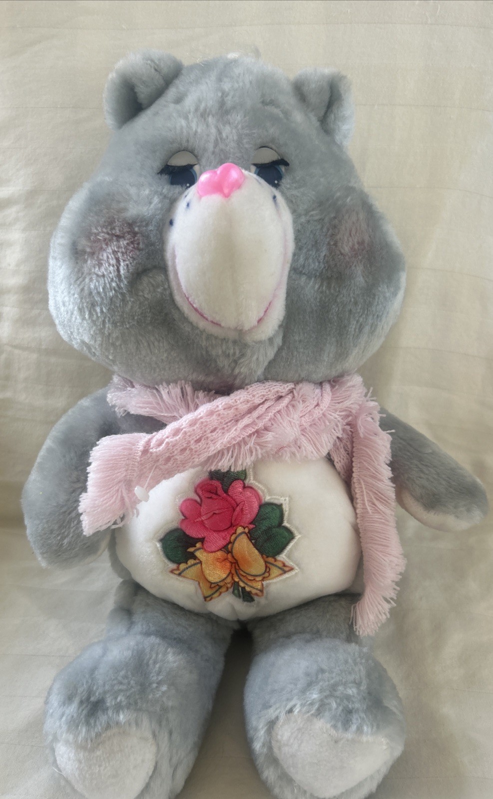 Vintage 1983 Care Bears Grams Bear Plush Kenner Grey Pink Rose Shawl 15 Vintage 1983 Care Bears Grams Bear Plush Kenner Grey Pink Rose Shawl 15