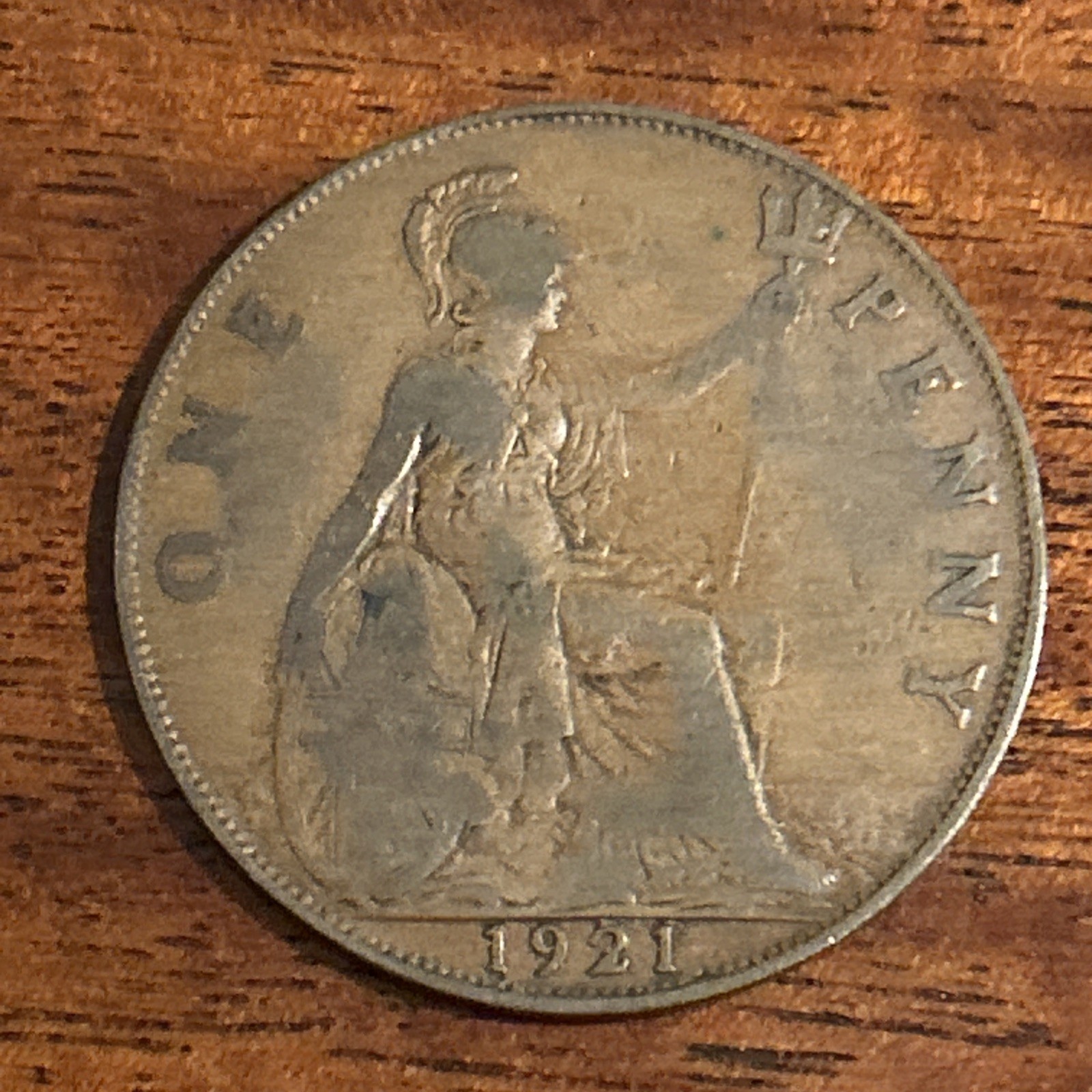 1921 Great Britain One Penny – King George V – Circulated British Coin