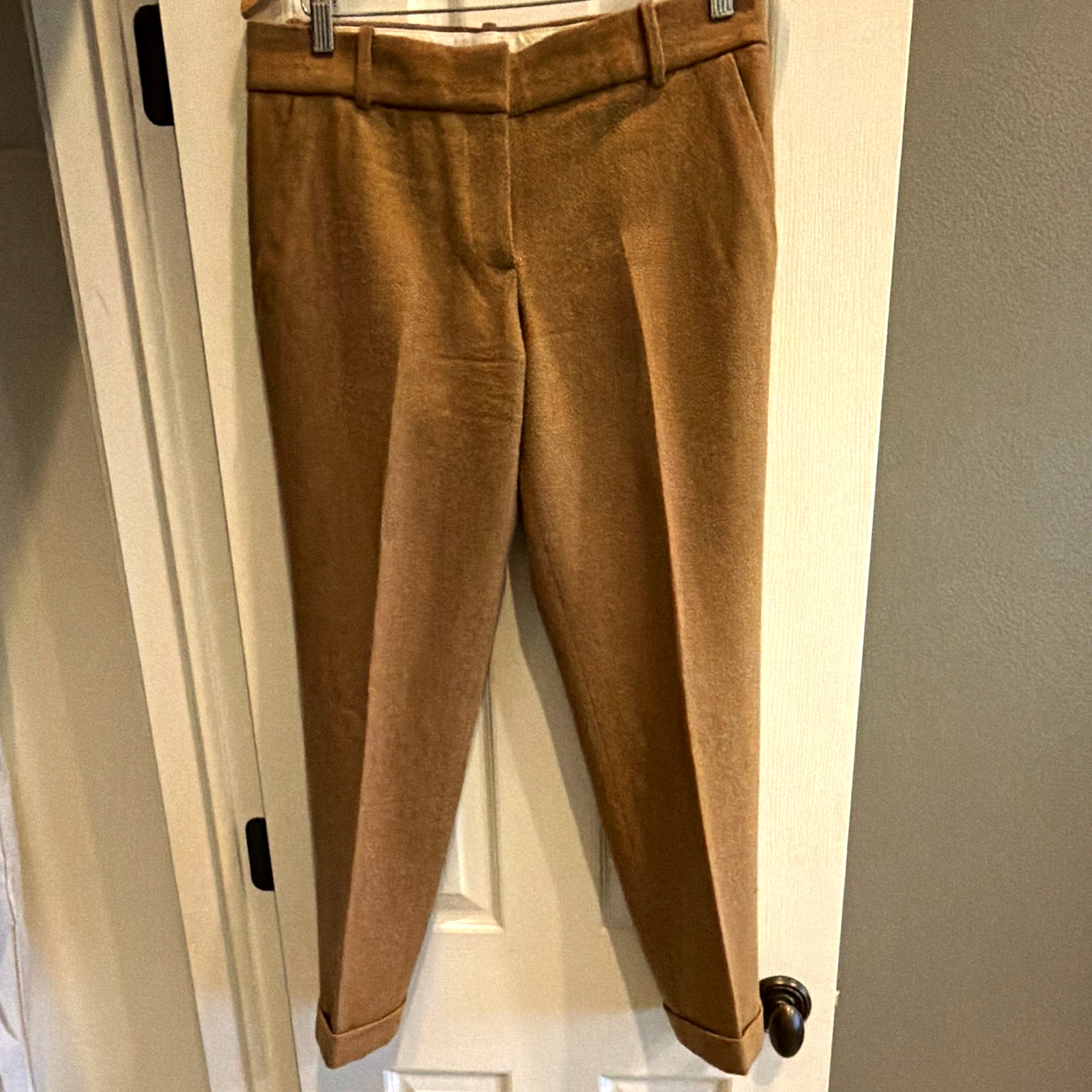 J.Crew Women\'s Brown Herringbone Wool Capri Pants Slim Mid Rise Pockets Zip J.Crew Women\'s Brown Herringbone Wool Capri Pants Slim Mid Rise Pockets Zip