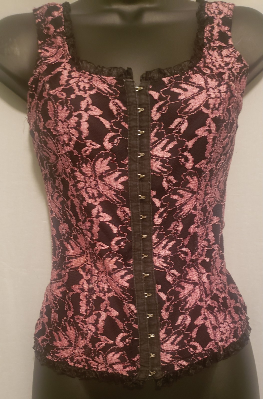 Moa Moa VTG Y2K Style Corset Lace Trim Front Clasp Moa Moa VTG Y2K Style Corset Lace Trim Front Clasp