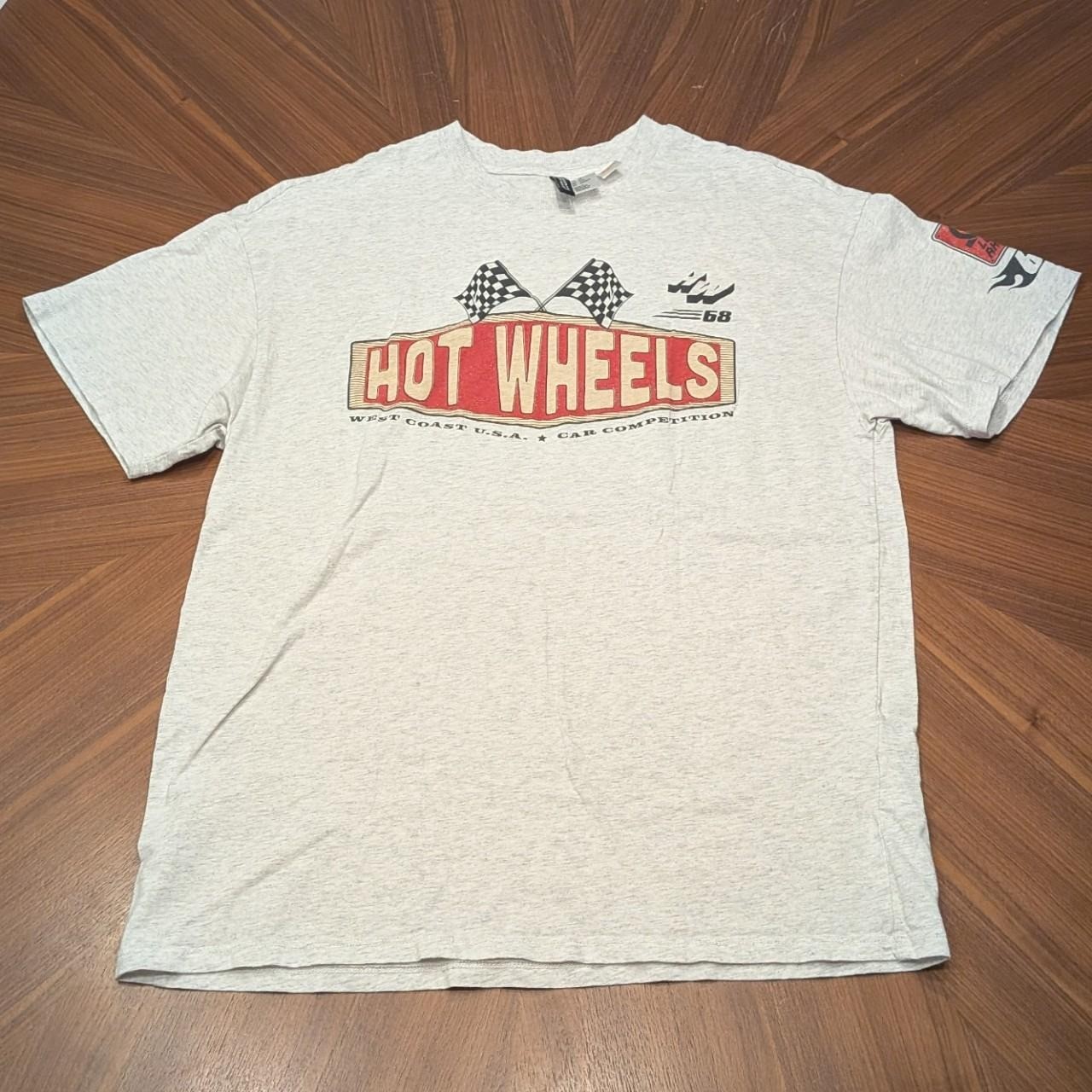 H&M Divided Hot Wheels T-Shirt Mens XS Gray Excellent Racing Graphic Tee
