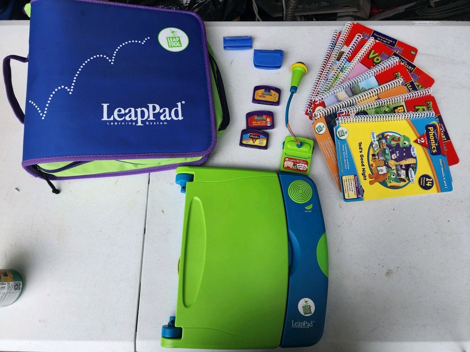 Vintage 2001 LeapFrog Leap Pad Learning System Console/Case/Books/Games
