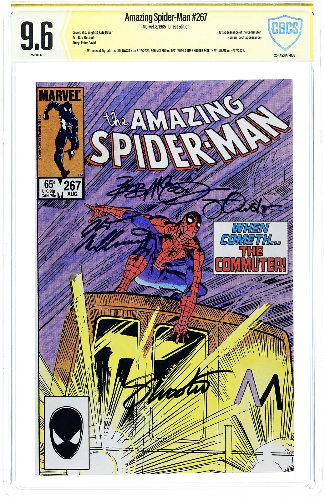 Amazing Spider-Man #267 CBCS 9.6 Witnessed Sig 1985