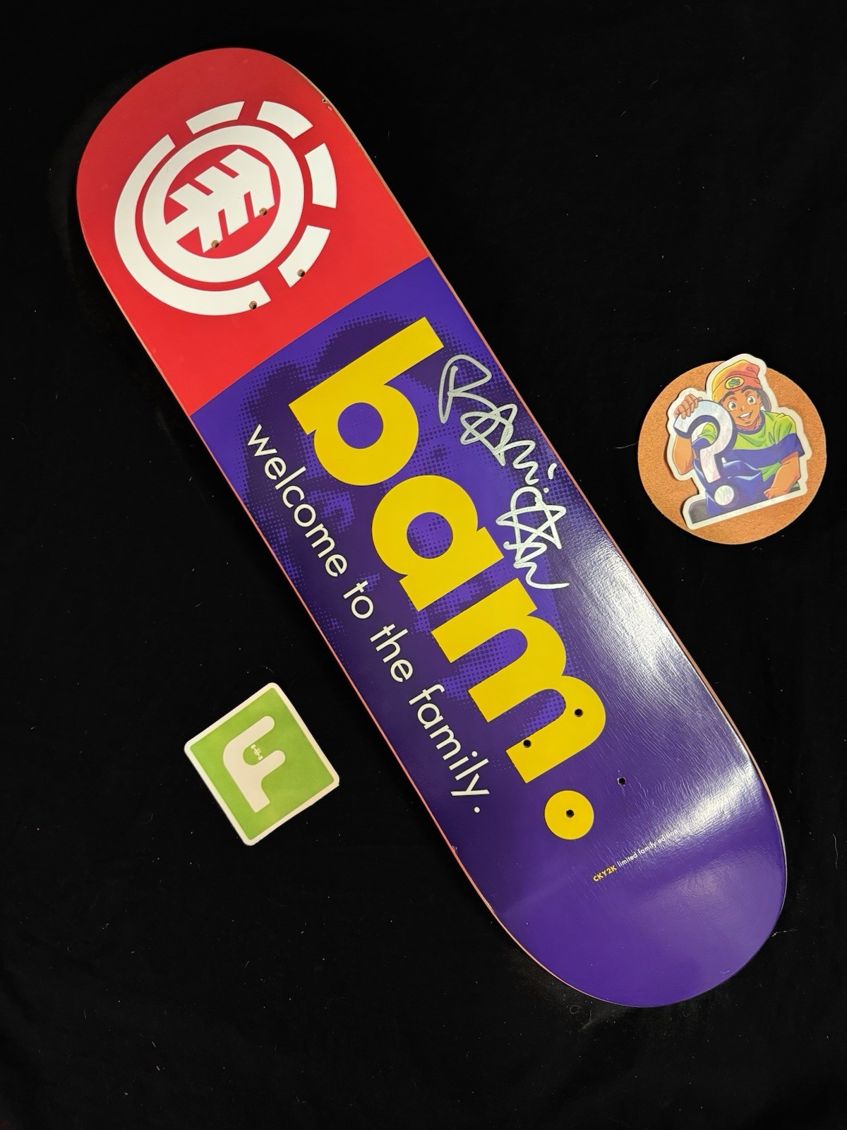 SUPER RARE SIGNED Bam Margera HIM Element CKY 2000s Skateboard Deck AUTOGRAPHED