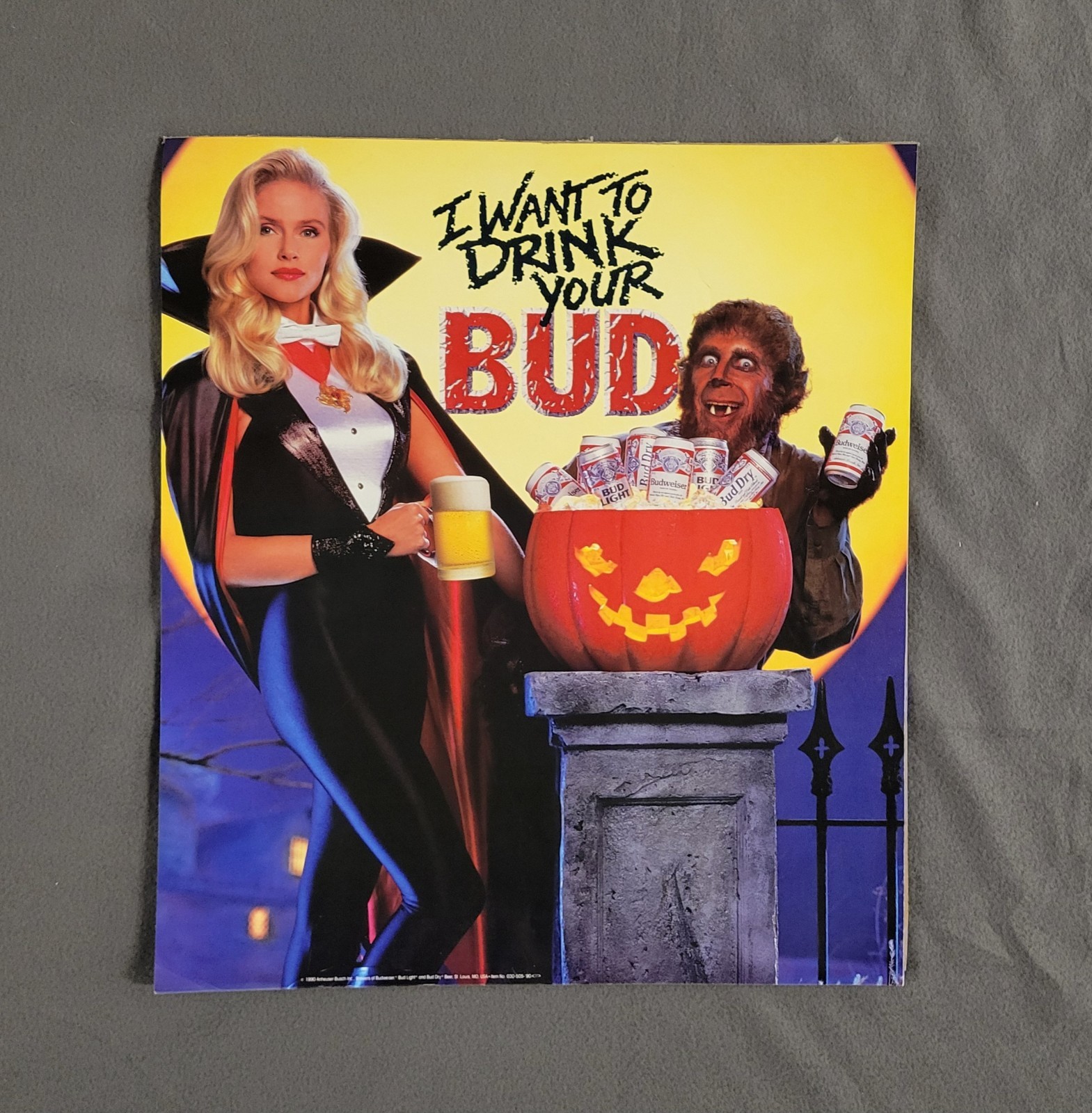 90s Budweiser Poster Advertisement I Want to Drink Your Bud Wolfman Halloween 90s Budweiser Poster Advertisement I Want to Drink Your Bud Wolfman Halloween