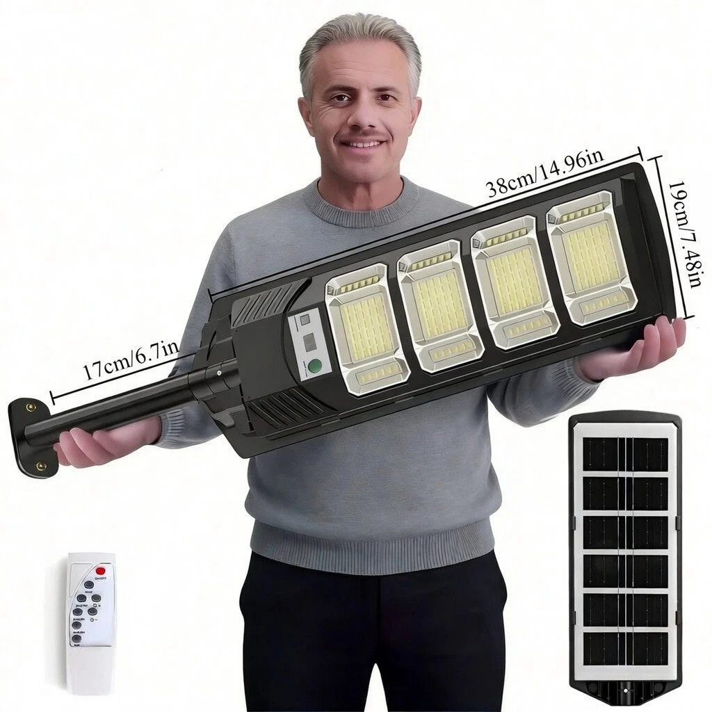 Solar Street Light LED Dusk To Dawn Outdoor Yard Flood Security Waterproof Lamp