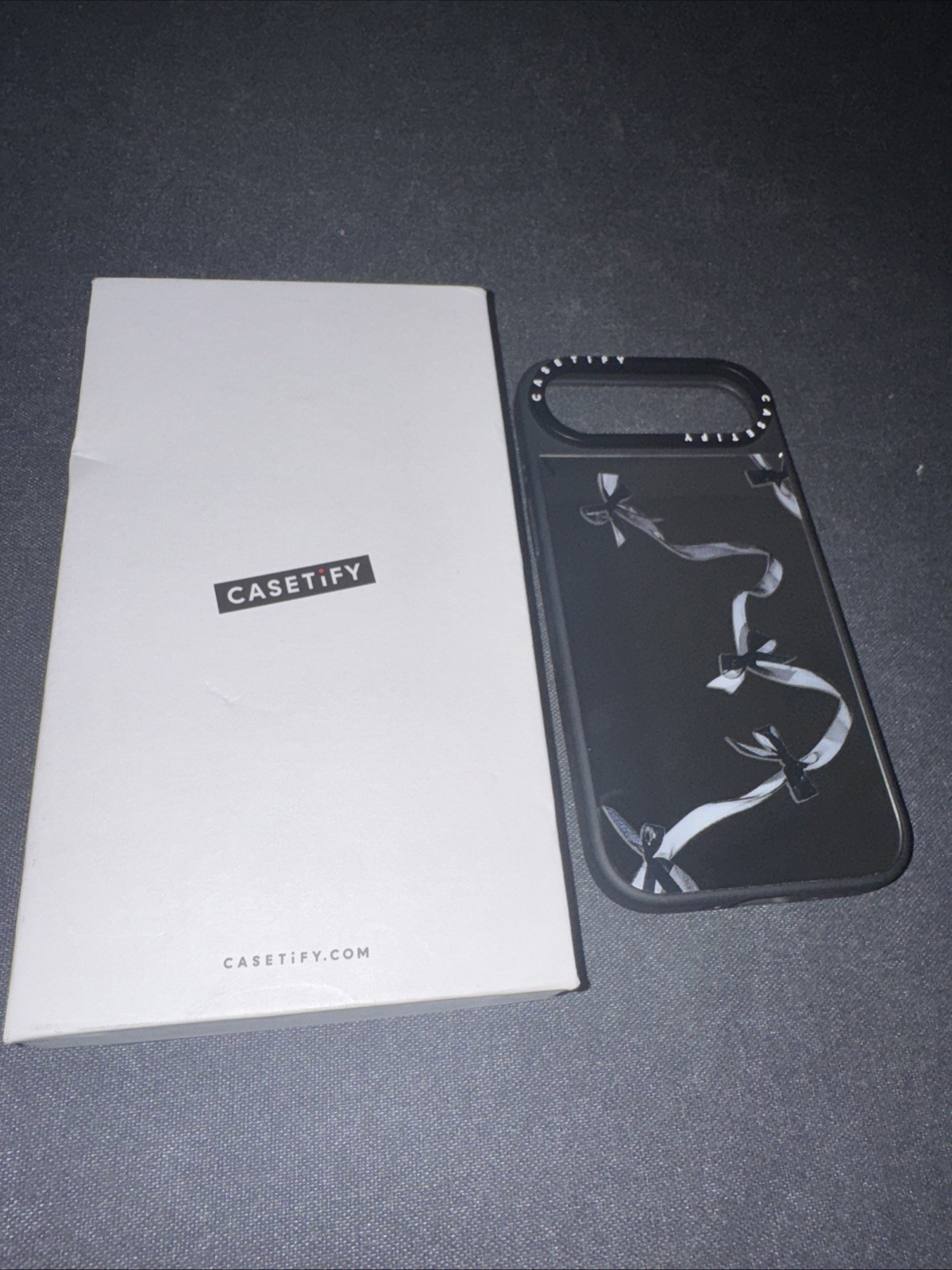 Casetify iPhone Air Metallic Glaze Mirror Case Black Organza Ribbons Casetify iPhone Air Metallic Glaze Mirror Case Black Organza Ribbons