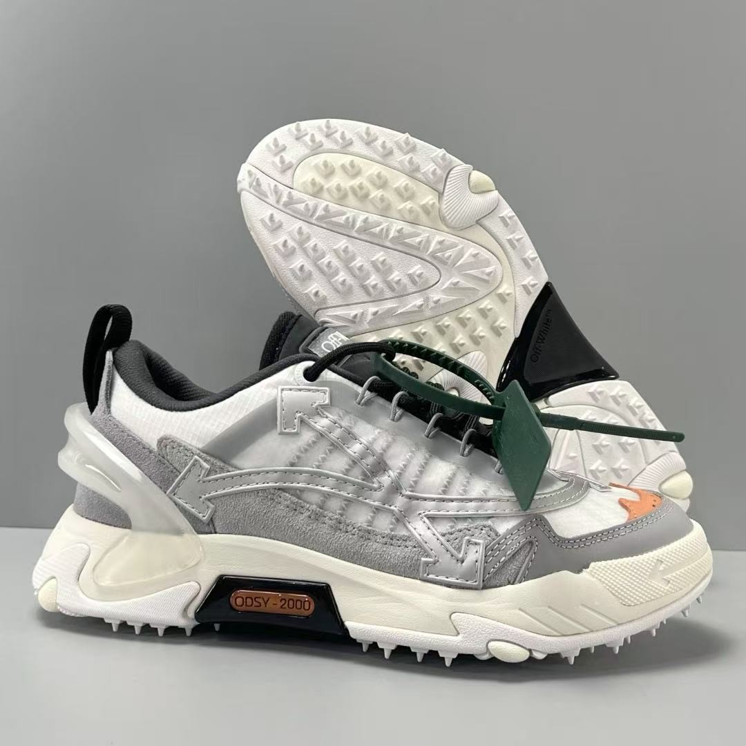 Off Arrow White ODSY-2000 Unisex Casual Sneakers White Grey Off Arrow White ODSY-2000 Unisex Casual Sneakers White Grey