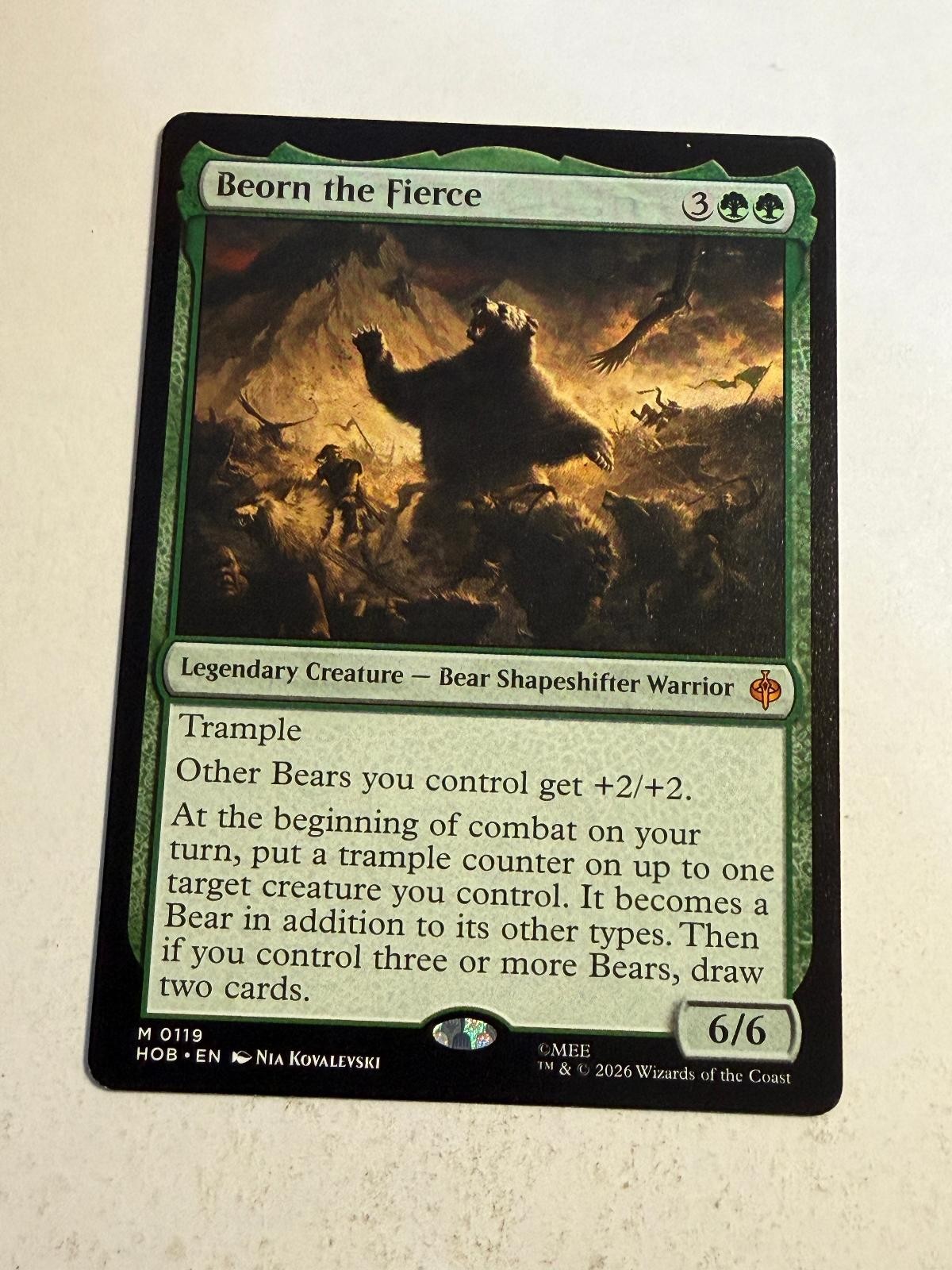 Beorn the Fierce 119 Mythic The Hobbit Magic: The Gathering Near Mint