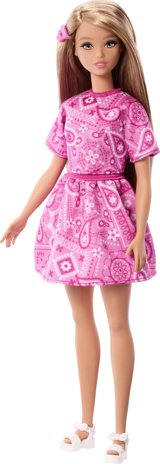 Barbie Fashionistas Style Doll #249 with Blonde Hair, Wearing Pink Multicolor Barbie Fashionistas Style Doll #249 with Blonde Hair, Wearing Pink Multicolor