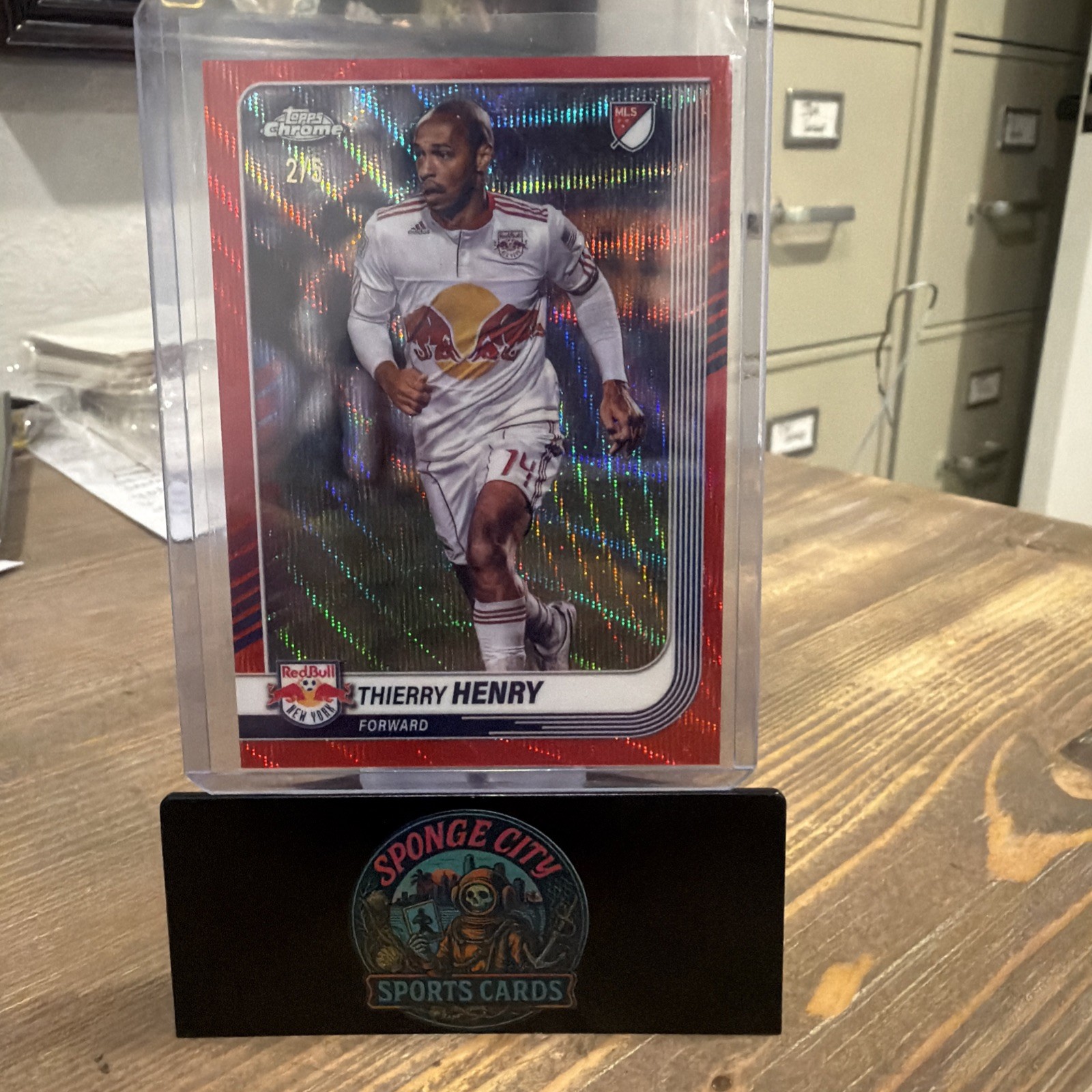 THIERRY HENRY 2025 Topps Chrome MLS Red Refractor /5 New York Red Bulls #14