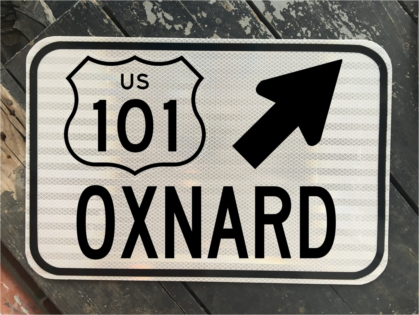 OXNARD California US 101 Highway road sign 12\