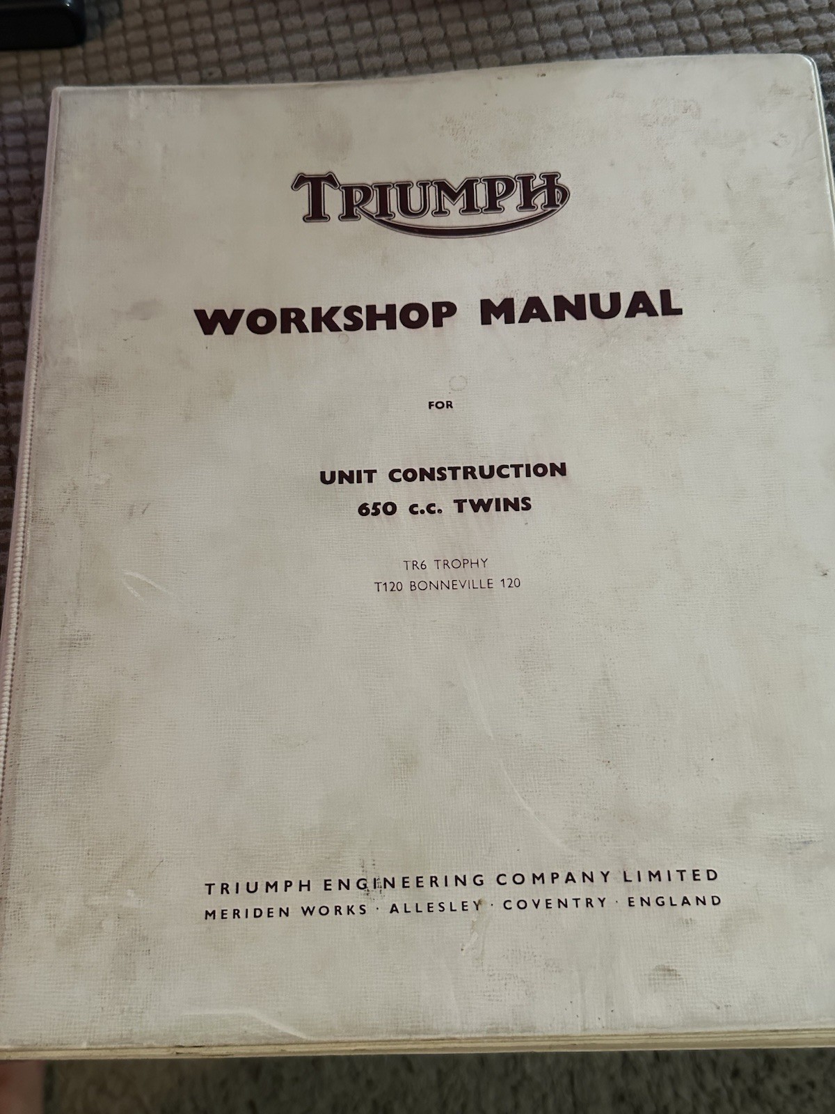 Vintage OEM Triumph 650cc Workshop Manual T120 Bonneville TR6 Trophy From 1969 Vintage OEM Triumph 650cc Workshop Manual T120 Bonneville TR6 Trophy From 1969