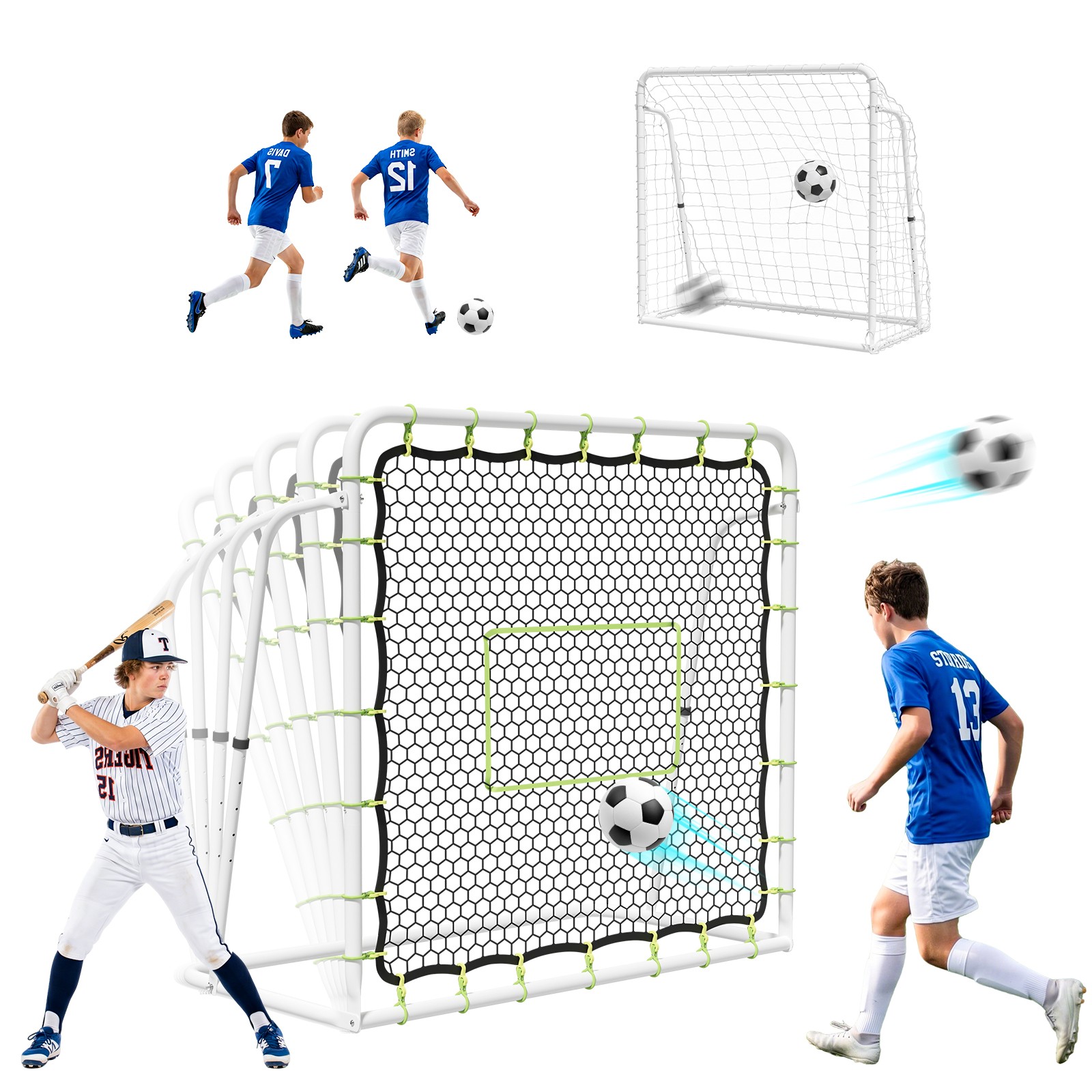 NAIZEA 2 in 1 Soccer Rebounder Net & Soccer Goal, Soccer Goal Rebounder