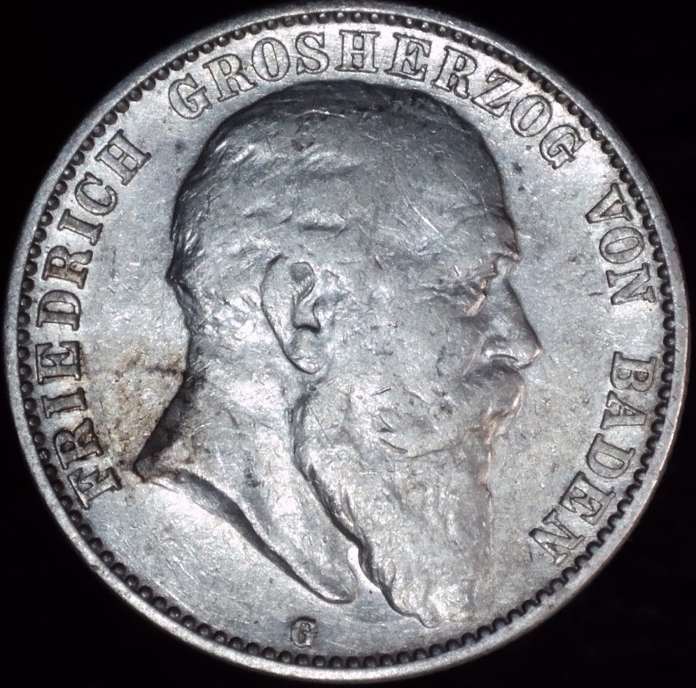 1904 G 2 Marks / Germany State Baden / Frederick I / Grand Duke of Baden