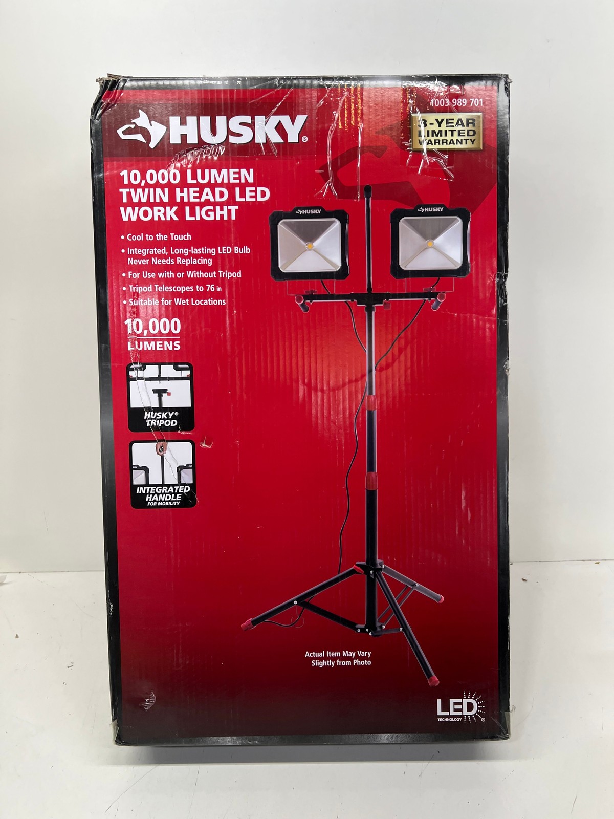 Husky 10,000-Lumen Twin-Head LED Work Light New