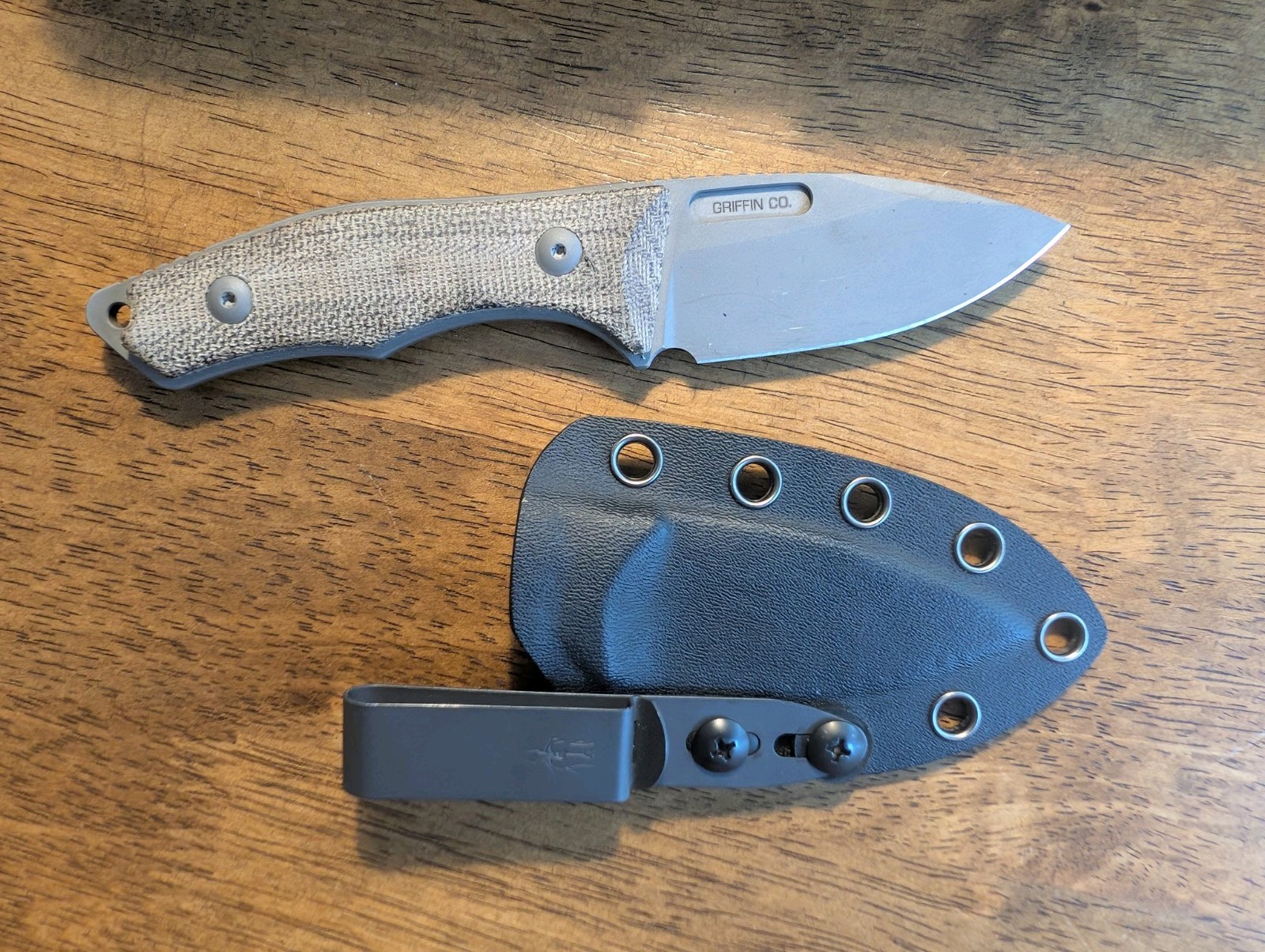 Griffin Scout 2.5 Knife 2 scale sets,Micarta, Ti , kydex, Upgrade Clip s35vn