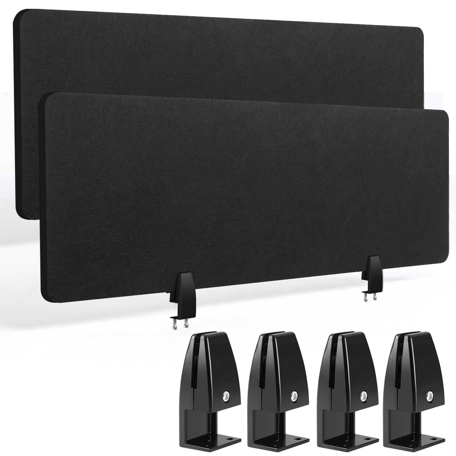 Wesiti 2 Pcs Acoustic Desk Divider Black 47.24 x 15.75 Inches for Classroom