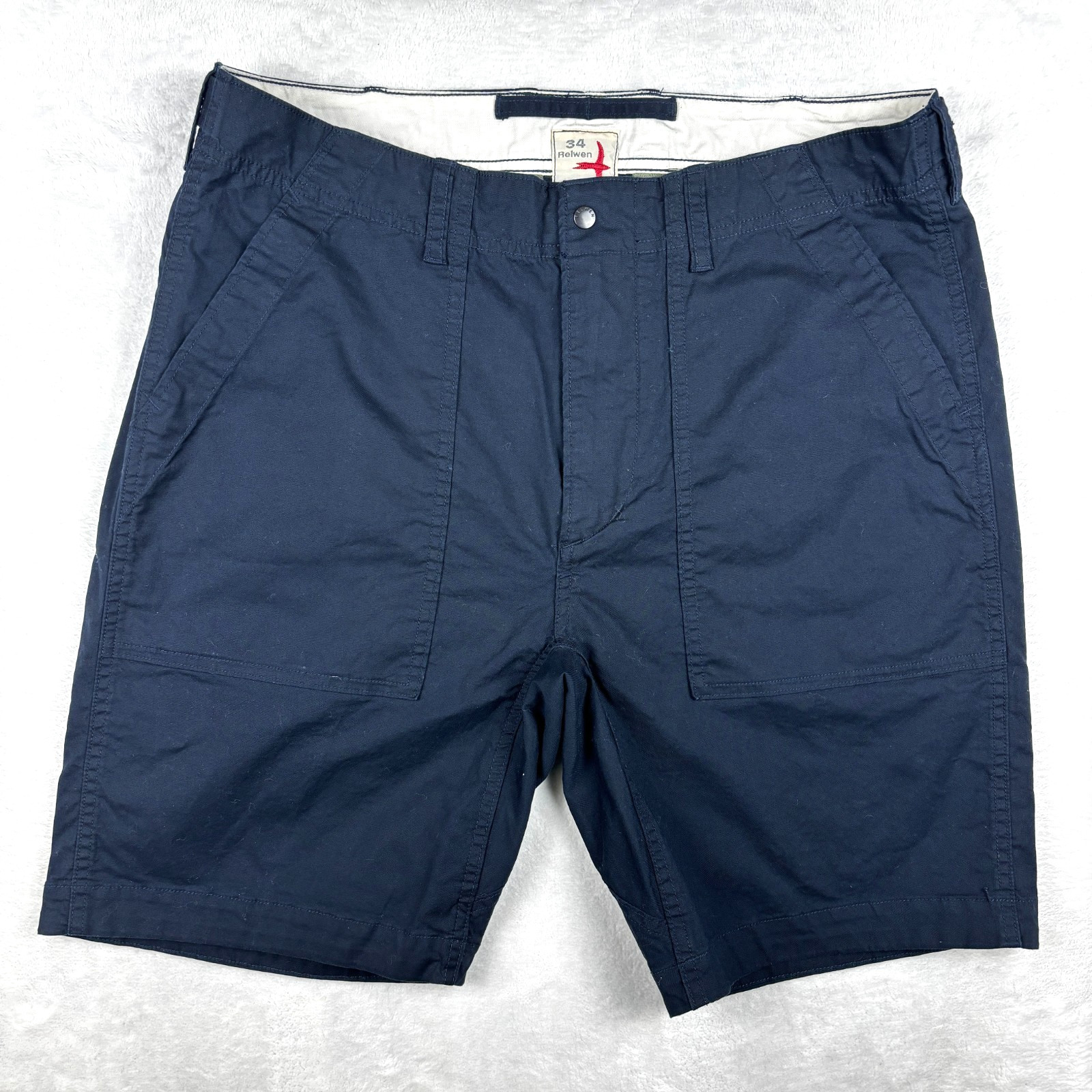 Relwen Super-Fly Supply Shorts Mens 34 Blue 9” Inseam Chino Military Huckberry