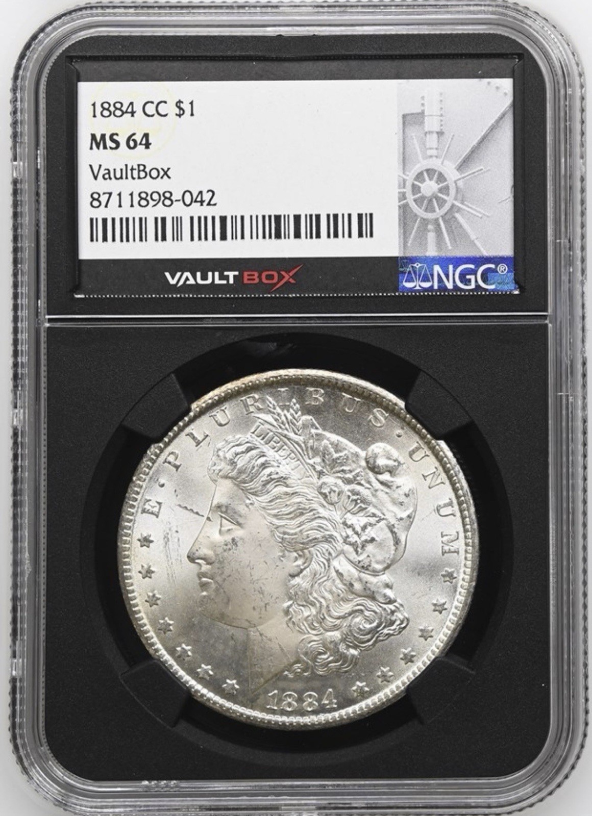1884-CC Morgan Silver $1 NGC MS 64 Blast White Beauty
