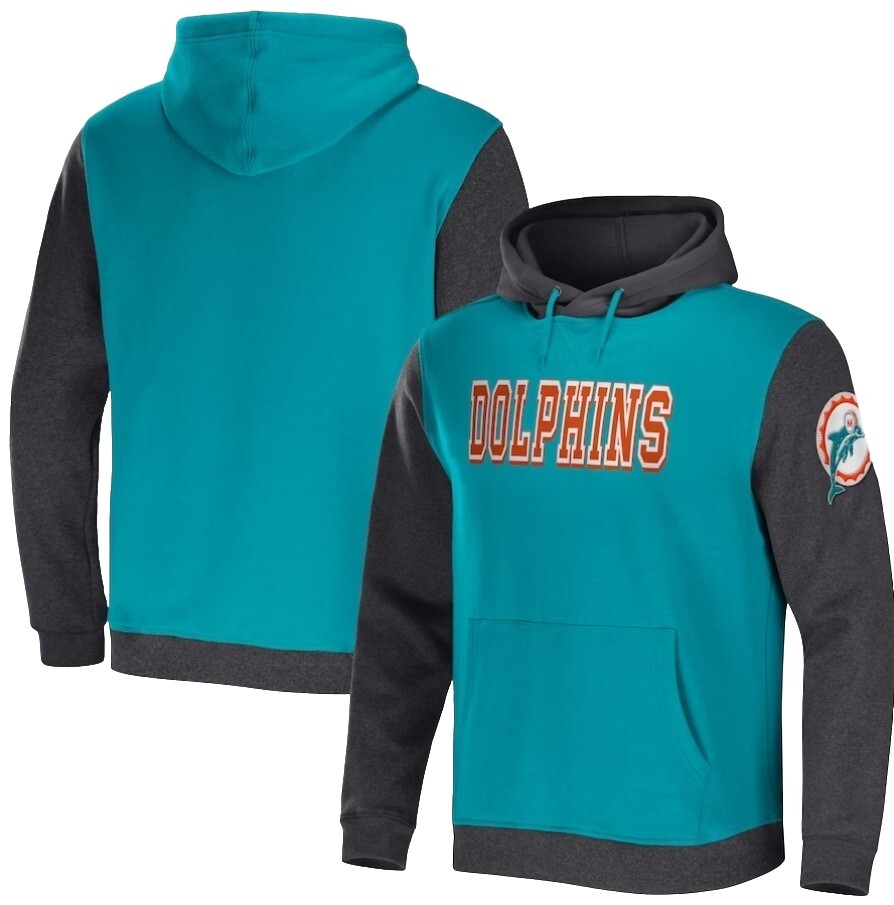 Men's Miami Dolphins NFL x Darius Rucker Turquoise/Heather Charcoal XL 