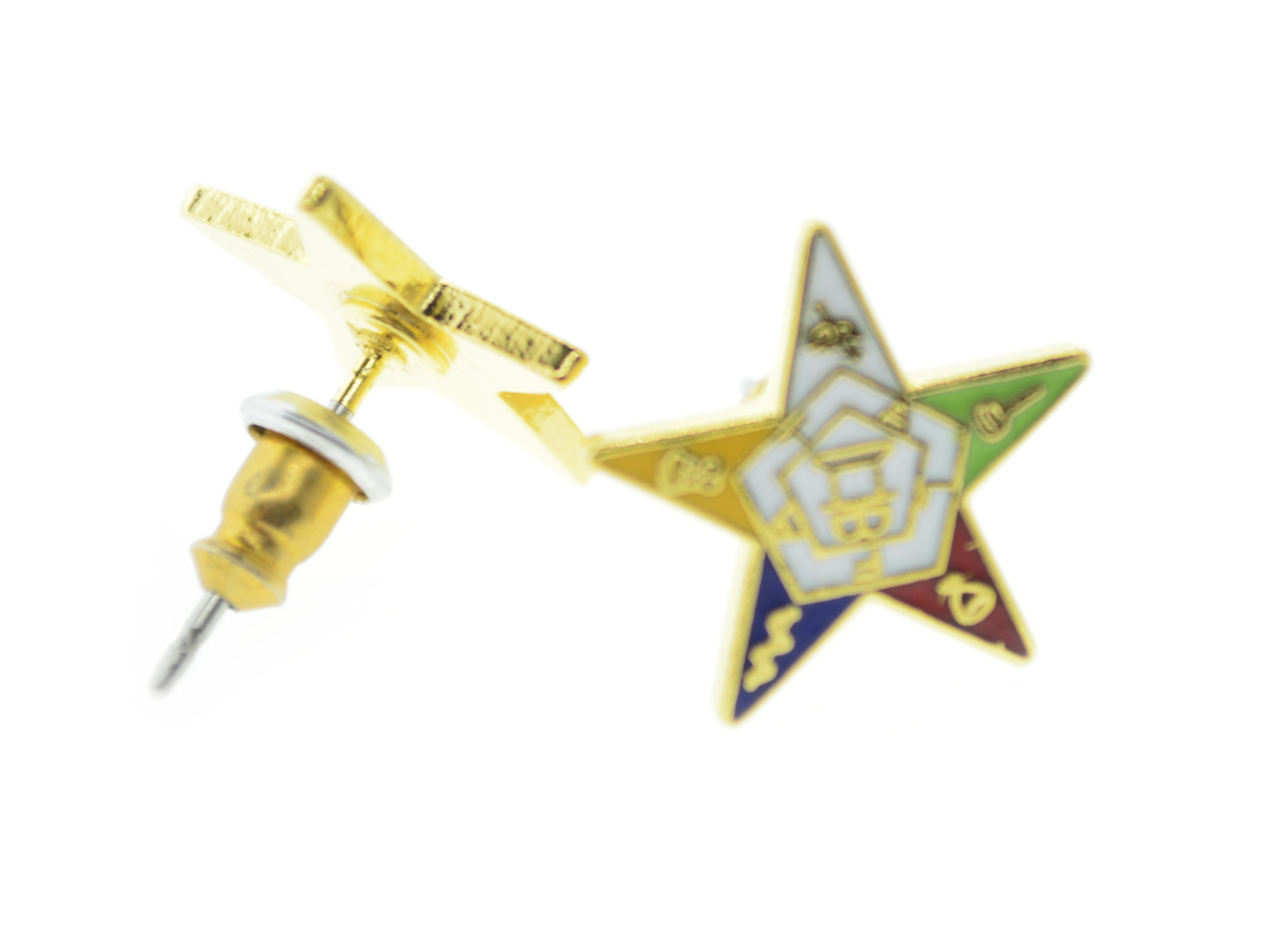 OES Post Back Earrings. Order of the Eastern Star Symbolism - One Pair
