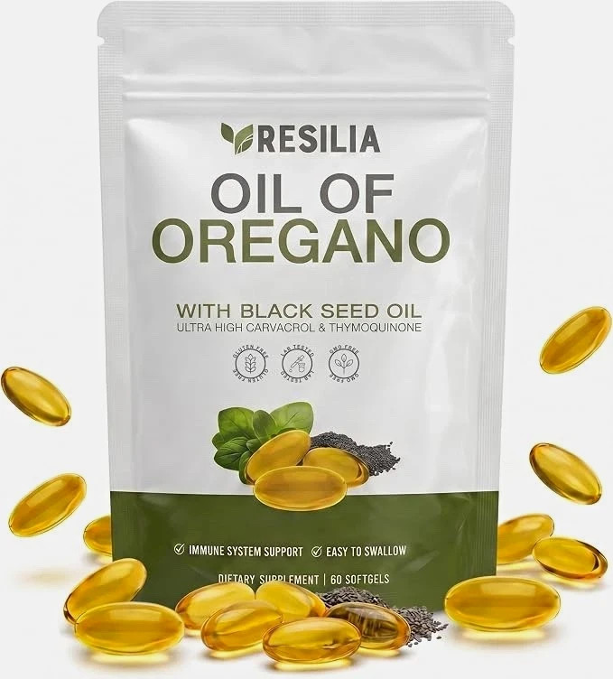 Resilia Oil of Oregano 6000mg with Black Seed Oil Softgels – 60 Capsules-US