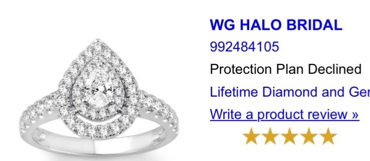 engagement ring size 5. Pear-Shaped Diamond Engagement Ring 1 ct tw 14K White Go
