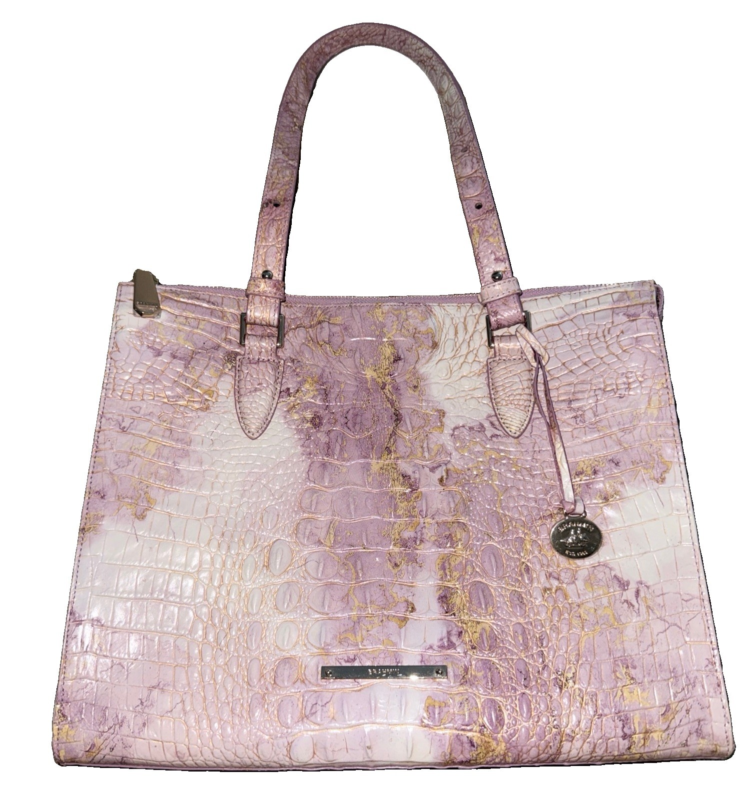 Brahmin Anywhere Tote Lilac Melbourne Croc Embossed Leather Shopper Tote NWT