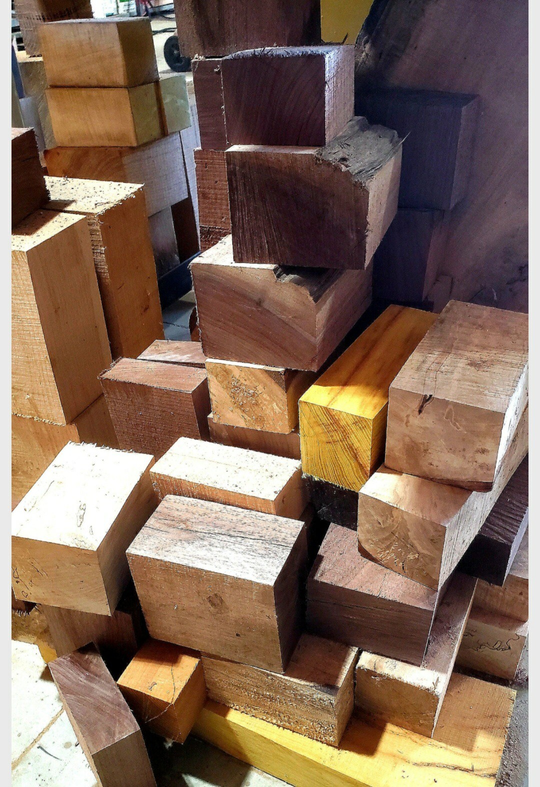 20Lbs /Value Hardwood Scrap Turning Blanks,Black Walnuts, Oak, Ambrosia Maple.