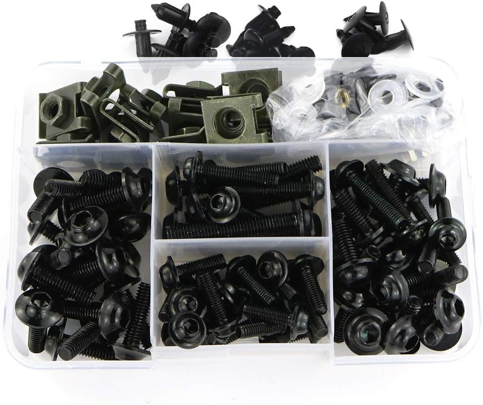 Universal Motorcycle Fairing Bolt Kits Fasteners Fit for GSXR600 750 Black Universal Motorcycle Fairing Bolt Kits Fasteners Fit for GSXR600 750 Black