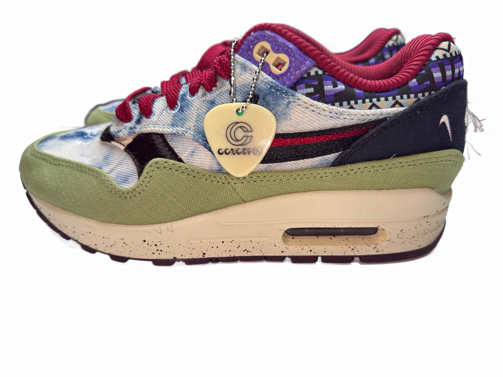 Nike x Concepts Air Max 1 Multicolor Paisley Low Top Lace-Up Sneaker Men