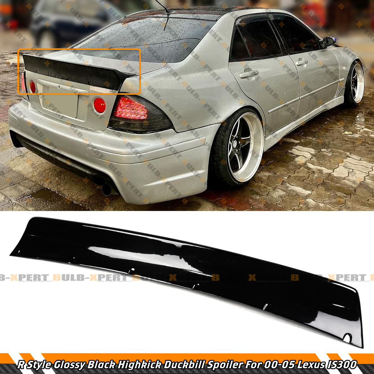 FOR 00-05 LEXUS IS300 SEDAN R STYLE GLOSS BLACK DUCKBILL HIGHKICK TRUNK SPOILER