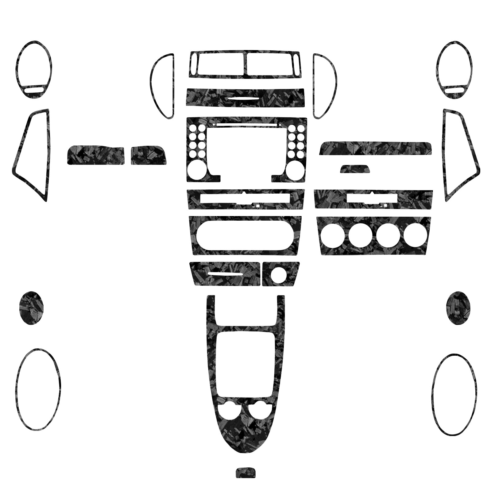 26Pcs Forged Carbon Fiber Kits Full Interior Trim Cover For Benz SLK R171 04-10